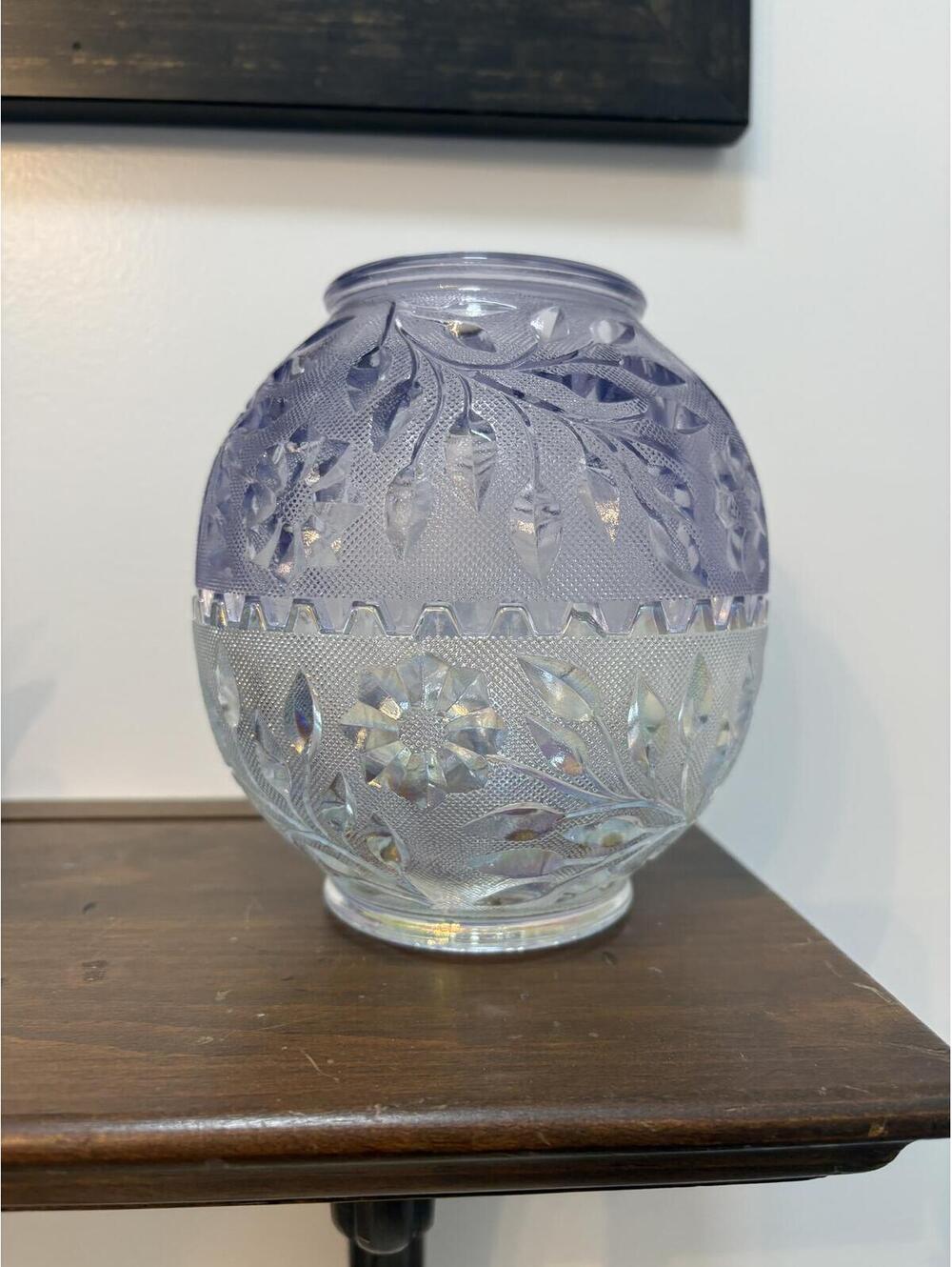 Mismatched Westmoreland Fairy Lamp Purple Top & Clear Carnival Bottom *CALLOUTS